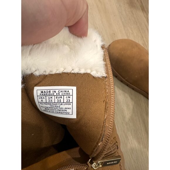 Michael Kors Womens Shearling-Lined Faux Suede Boots Size 4 With MK Monogram - Picture 5 of 5